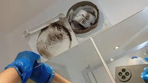 Student Bathroom Extractor Fan Before — Klean Touch commercial cleaning, London