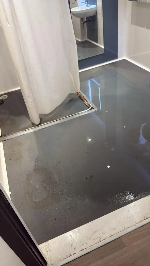 Student Bathroom Floor Before — Klean Touch commercial cleaning, London