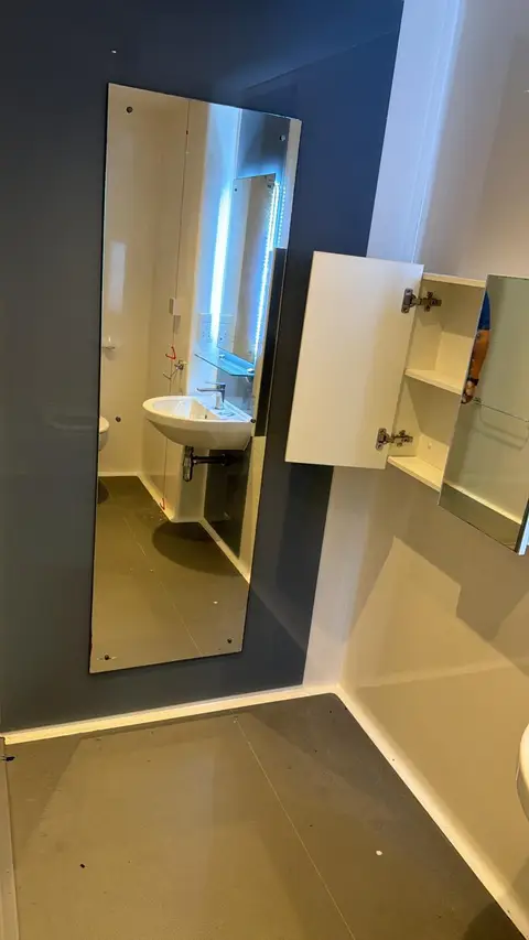 Student Bathroom Mirror Cabinet After — Klean Touch commercial cleaning, London