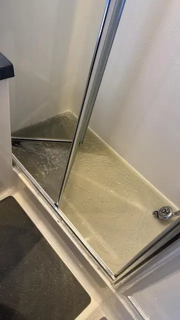 Bathroom before Klean Touch summer turnover clean, The Tannery Leicester