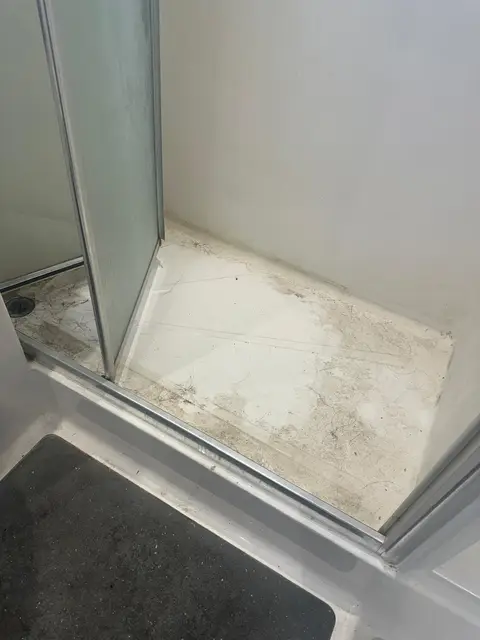 Student Bathroom Shower Tray Before — Klean Touch commercial cleaning, London