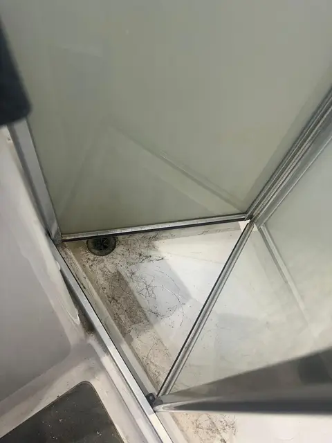 Student Bathroom Shower Tray Before — Klean Touch commercial cleaning, London
