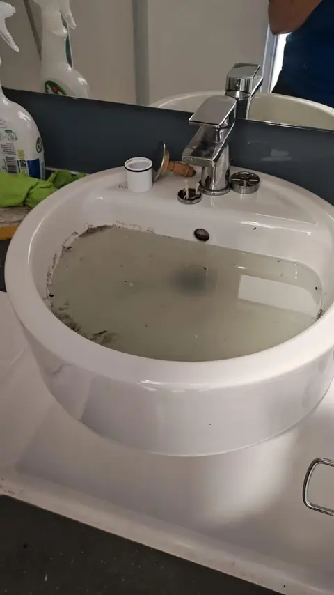 Student Bathroom Sink Before — Klean Touch commercial cleaning, London