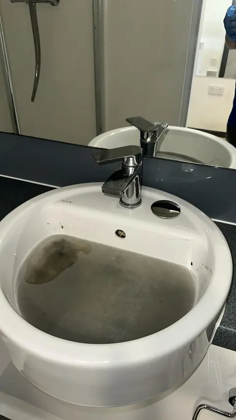 Student Bathroom Sink Before — Klean Touch commercial cleaning, London