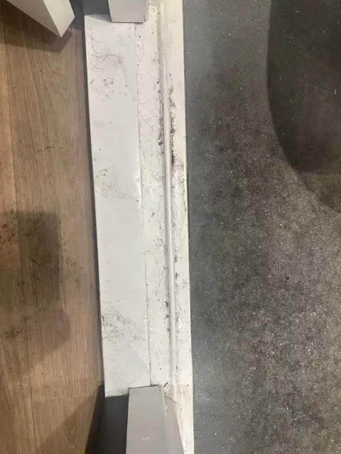 Student Kitchen Worktop Edge Before — Klean Touch commercial cleaning, London