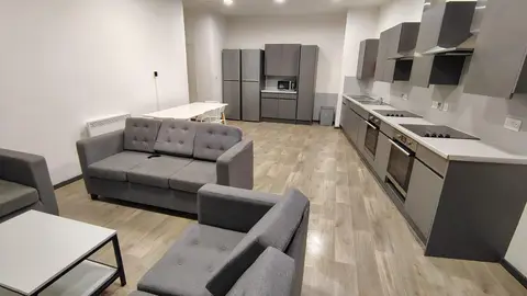 Student Open Plan Kitchen Living After — Klean Touch commercial cleaning, London