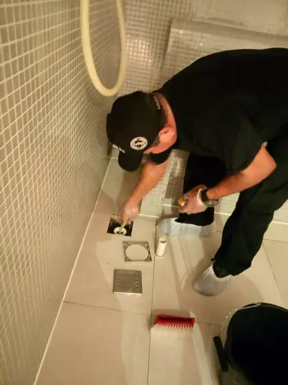 Team Shower Drain Cleaning — Klean Touch commercial cleaning, London